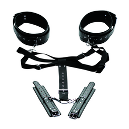 Xr brands Eenvoudige Toegang Thigh Harness met Wrist Cuffs (848518023087)