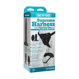 Doc johnson Supreme Harness met Vibrerende Plug en Afstandsbediening - 2 Stukken (782421069407)