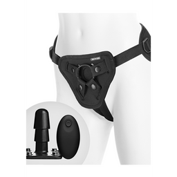 Doc johnson Supreme Harness met Vibrerende Plug en Afstandsbediening - 2 Stukken (782421069407)