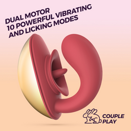 Crushious Arcane - Lickende Koppels Vibrator - Rood/Goud (7403254160804)