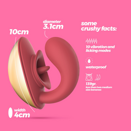 Crushious Arcane - Lickende Koppels Vibrator - Rood/Goud (7403254160804)