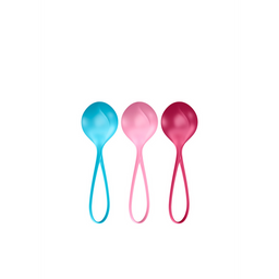 Satisfyer Versterkende Ballen - Kegelballen - 3 Stuks - Turquoise/Rood/Roze (4049369016501)