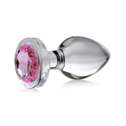 Xr brands Roze Edelsteen - Glas Anaal Plug - Groot (848518037367)