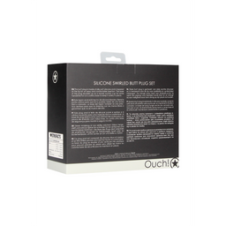 Ouch! by shots Gedraaid Butt Plug Set - Zwart (8714273925664)