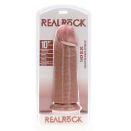 Realrock by shots Extra Dikke Straight zonder Balls 10 / 25,4 cm - Tan (8714273505354)