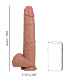Realrock by shots Extra Large Straight met Ballen 14 / 35,5 cm - Tan (8714273505750)