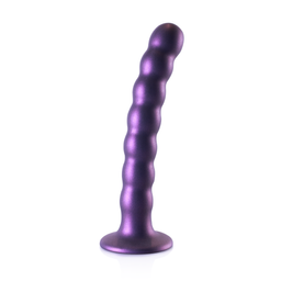 Ouch! by shots Beaded Silicone G-Spot Dildo - 6,5'' / 16,5 cm - Metallic Paars (8714273494825)