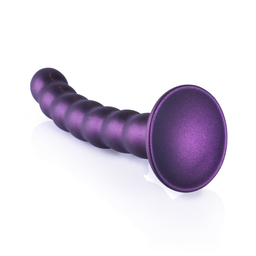 Ouch! by shots Beaded Silicone G-Spot Dildo - 6,5'' / 16,5 cm - Metallic Paars (8714273494825)