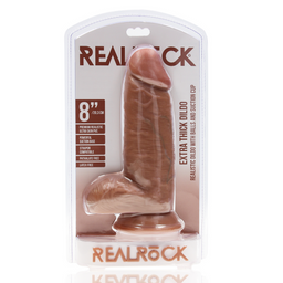 Realrock by shots Extra Dikke Recht met Ballen 8 / 20,3 cm - Tan (8714273505200)