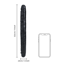 Realrock by shots Slim Double Ended Dong 14 / 35,6 cm - Zwart (8714273505637)