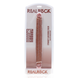 Realrock by shots Slim Double Ended Dong 14 / 35,6 cm - Tan (8714273505651)