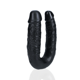 Realrock by shots U Vormige Dubbele Dildo 5 / 12,7 cm - Zwart (8714273505514)
