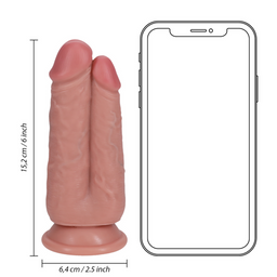 Realrock by shots Twee in Een Dildo 5/6 - 12,7/15,2 cm - Vlees (8714273505439)