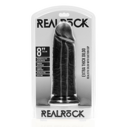 Realrock by shots Extra Dikke Recht zonder Ballen 8 / 20,3 cm - Zwart (8714273505279)