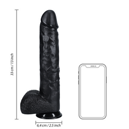 Realrock by shots Extra Large Straight met Ballen 13 / 33 cm - Zwart (8714273505002)