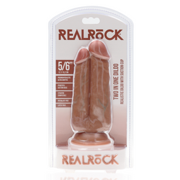 Realrock by shots Twee in Een Dildo 5/6 - 12,7/15,2 cm - Tan (8714273505446)