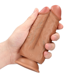 Realrock by shots Twee in Een Dildo 5/6 - 12,7/15,2 cm - Tan (8714273505446)