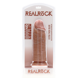 Realrock by shots Extra Dikke Straight zonder Ballen 9 / 23 cm - Tan (8714273505323)