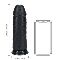 Realrock by shots Extra Dikke Recht zonder Ballen 9 / 23 cm - Zwart (8714273505309)