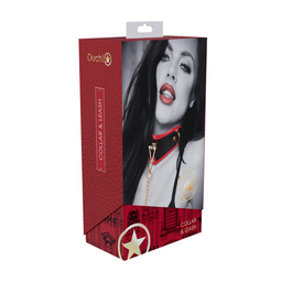 Ouch! by shots Milan Collectie - Halsband met Lijn - Zwart/Rood (8714273055941)