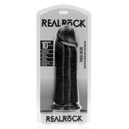 Realrock by shots Extra Dikke Recht zonder Ballen 10 / 25,4 cm - Zwart (8714273505798)