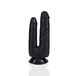 Realrock by shots Double Trouble Dildo 5/6 - 12,7/15,2 cm - Zwart (8714273505361)