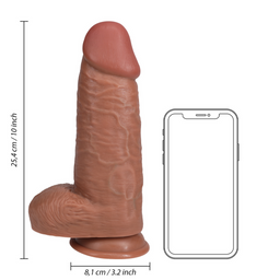 Realrock by shots Extra Dikke Recht met Ballen 10 / 25,4 cm - Tan (8714273505781)