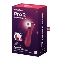 Satisfyer Pro 2 Generatie 3 - Double Air Pulse Vibrator - Liquid Air en Connect App - Wijnrood (4061504051840)