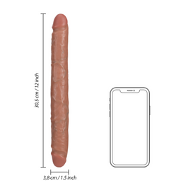 Realrock by shots Slim Double Ended Dong 12 / 30,5 cm - Tan (8714273505620)
