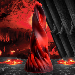 Xr brands Hell Kiss Twisted Tongues Silicone Dildo - Rood (848518051622)
