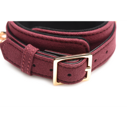 Xr brands 6-delige Velvet Burgundy Bondage Set met Cuffs, Collar en Belt (848518046154)