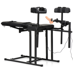 Xr brands MS Obedience Chair met Sex Machine - Zwart (848518051530)