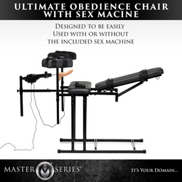 Xr brands MS Obedience Chair met Sex Machine - Zwart (848518051530)