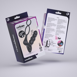 Crushious Crixus - Vibrerende Prostaatmassager met Balriem en Cockring - Zwart (7403254161009)