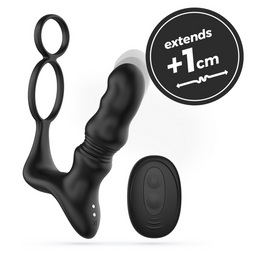 Crushious Crixus - Vibrerende Prostaatmassager met Balriem en Cockring - Zwart (7403254161009)