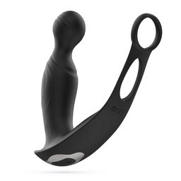 Crushious Flamma - Vibrerende Prostaatmassager met Balriem en Cockring - Zwart (7403254161023)