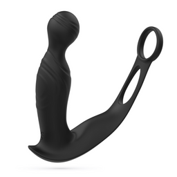 Crushious Flamma - Vibrerende Prostaatmassager met Balriem en Cockring - Zwart (7403254161023)