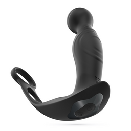Crushious Flamma - Vibrerende Prostaatmassager met Balriem en Cockring - Zwart (7403254161023)