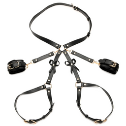 Xr brands Bondage Harnas met Strikjes - M/L - Zwart (848518049414)
