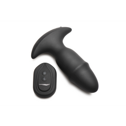 Xr brands Butt Slider - Sliding Ring Silicone Missile Plug - Zwart (848518051660)