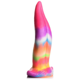 Xr brands Eenhoorn Tongue - Glow in the Dark - Silicone Dildo - Regenboog (848518049902)