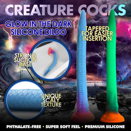 Xr brands Makara - Glow in the Dark - Siliconen Slang Dildo (848518051417)