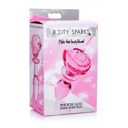 Xr brands Roze Roos - Glazen Butt Plug - Klein (848518042385)