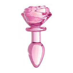 Xr brands Roze Roos - Glazen Butt Plug - Klein (848518042385)