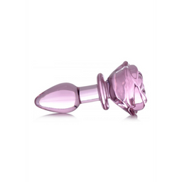 Xr brands Roze Roos - Glazen Butt Plug - Klein (848518042385)