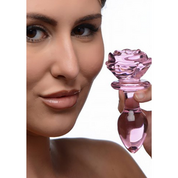 Xr brands Roze Roos - Glazen Butt Plug - Medium (848518042392)