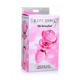 Xr brands Roze Roos - Glazen Butt Plug - Medium (848518042392)