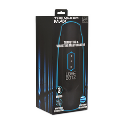 Xr brands De Milker Max - 14X Duwende en Vibrerende Masturbator - Zwart (848518053558)