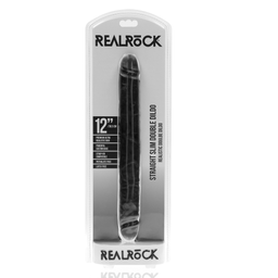 Realrock by shots Slim Double Ended Dong 12 / 30,5 cm - Zwart (8714273505606)