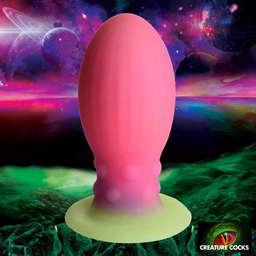 Xr brands Xeno Egg - Glow in the Dark - Siliconen Ei - XL - Roze (848518049070)